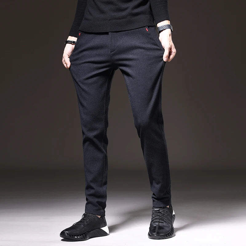 Thick Men's Casual Pants for Autumn Winter | Stylish Comfort