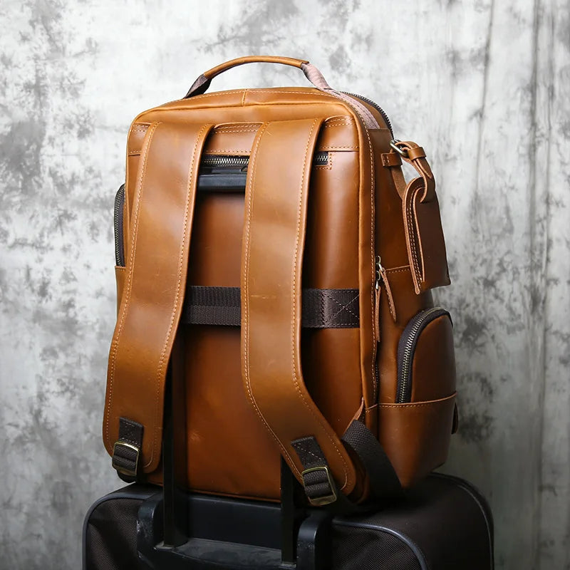 Stylish Retro Genuine Leather Men's Backpack | Travel Companion