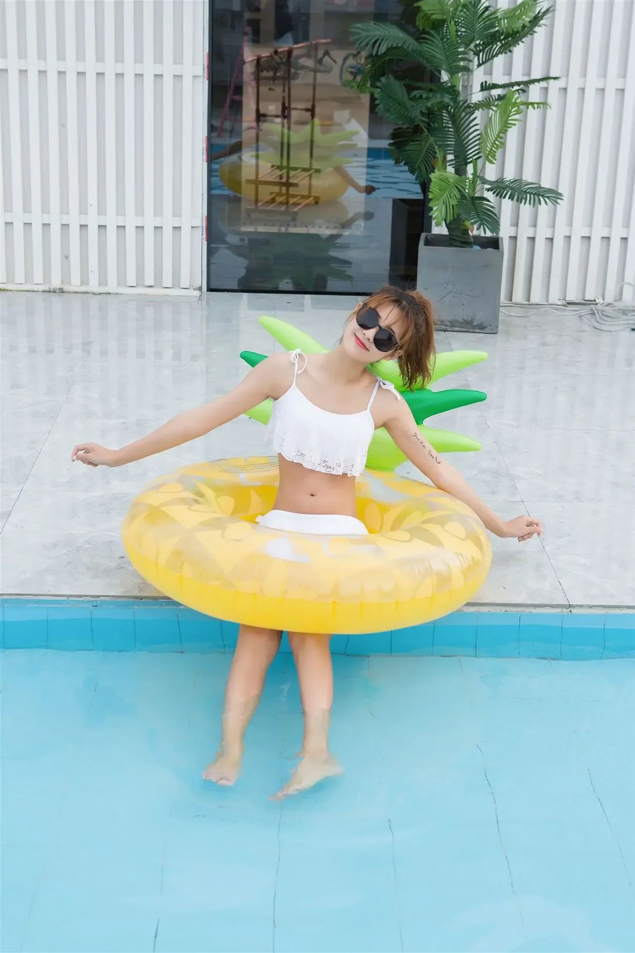 Inflatable Pineapple Watermelon Pool Float | Summer Fun Swim Ring