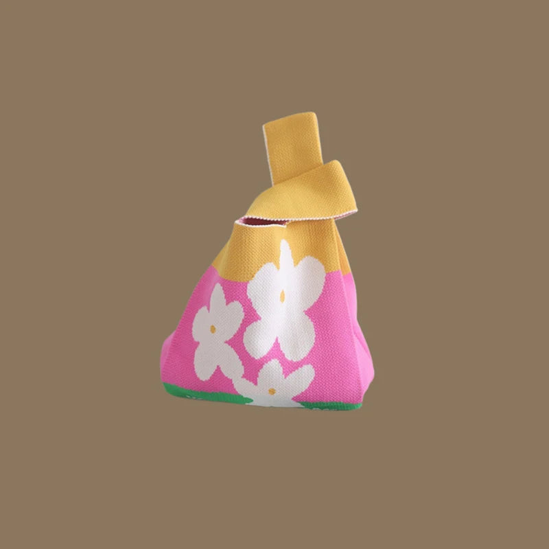 Chic Handmade Knit Mini Knot Wrist Bag for Women | Casual Tote