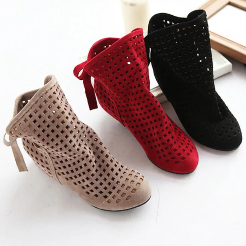 Stylish Hollow Summer Booties | Trendy Women’s Openwork Boots