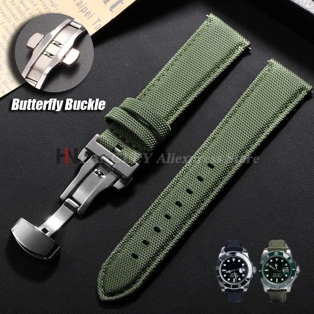 Versatile Sailcloth Watch Strap | Waterproof Nylon Quick Release Band