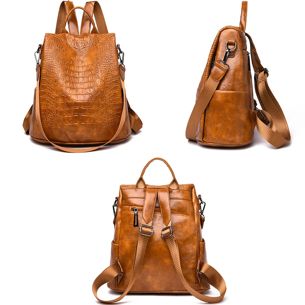 Stylish Anti-Theft Women's PU Leather Backpack | Perfect for Travel