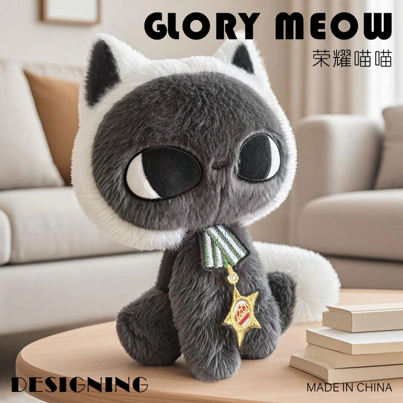 Kawaii Celestial Black Cat Plush Toy | Elegant Moonlight Design