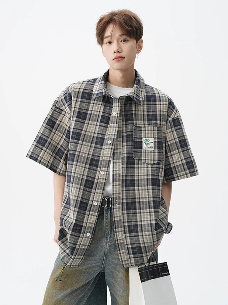 Men's Summer Fashion Plaid Short Sleeve Shirt | Stylish Casual Wear