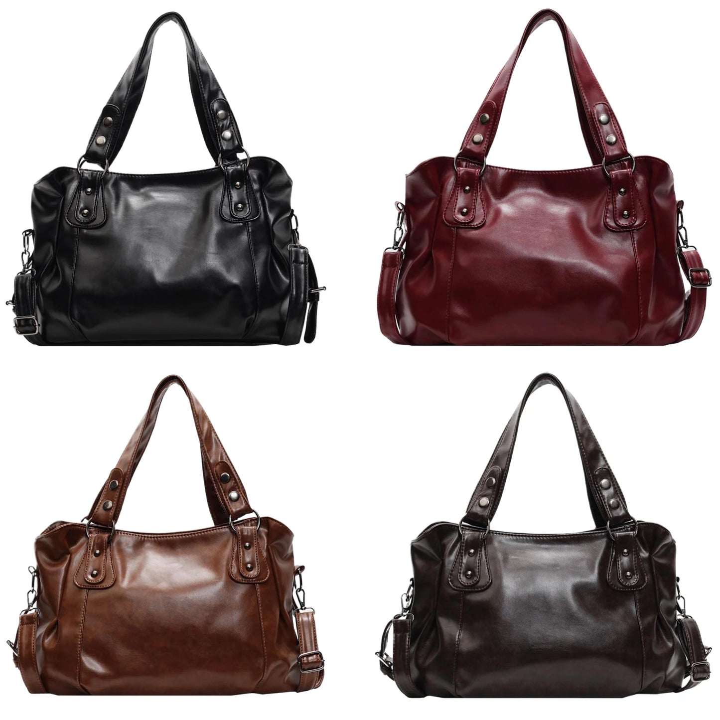 Bolso tote elegante de piel sintética para mujer | Versátil y espacioso