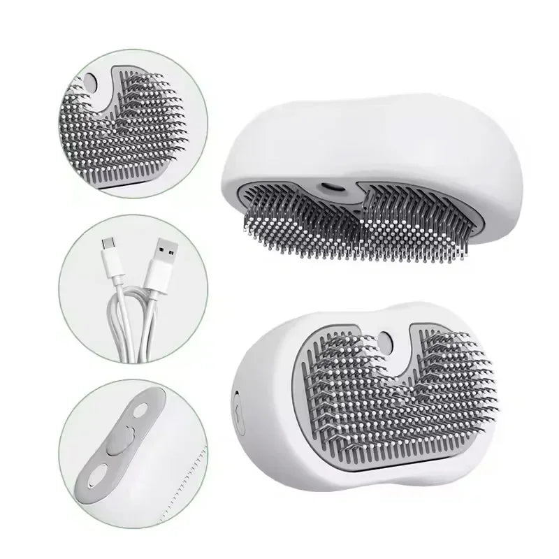 3-in-1 Electric Grooming Comb for Cats & Dogs | Steam Massage Tool