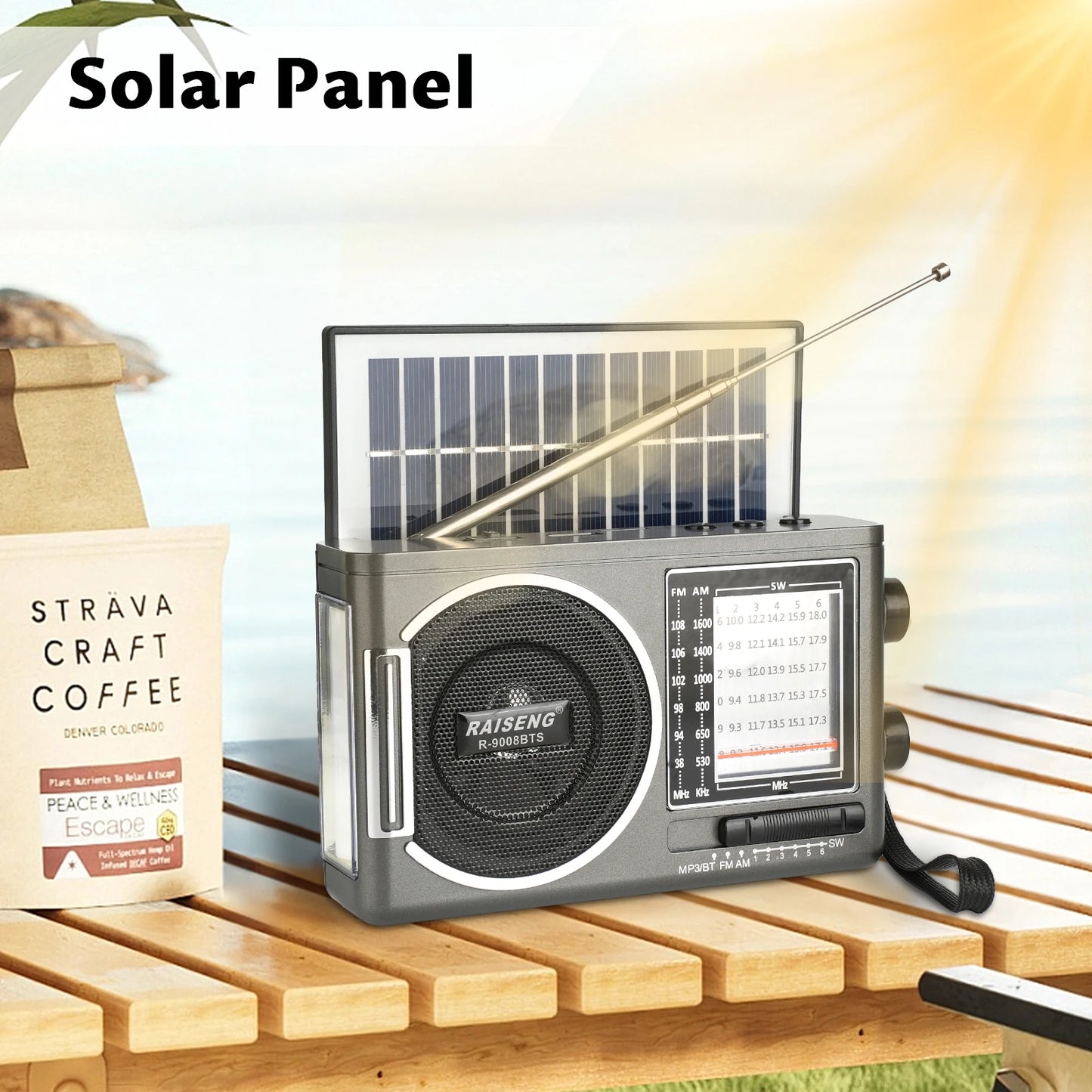 Portable Solar Radio | AM/FM Speaker with USB/TF Playback