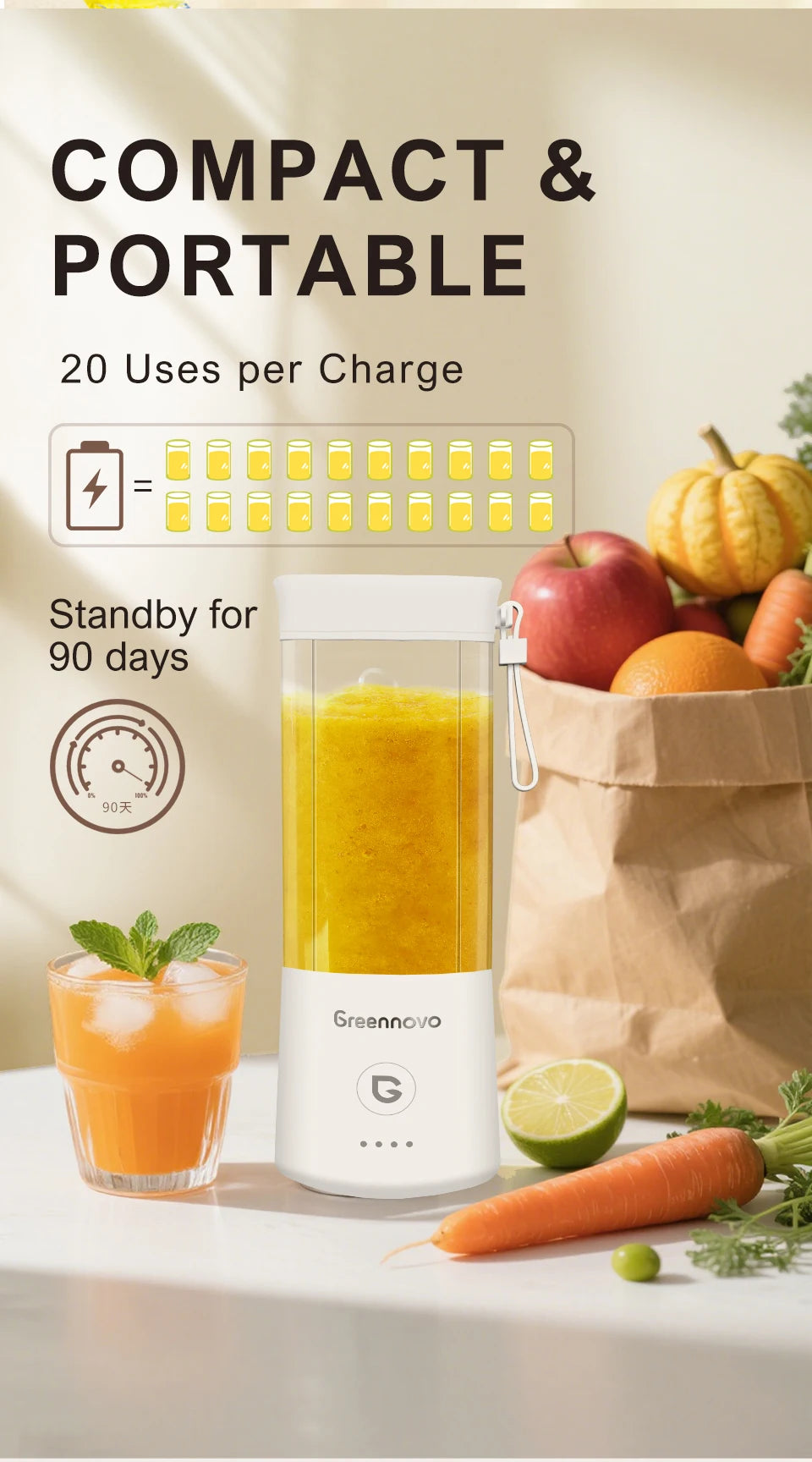 Portable Electric Blender | Multifunctional Mini Juicer for Smoothies