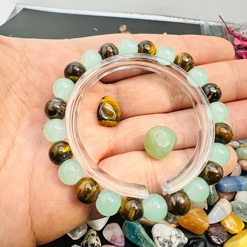 Green Aventurine and Tiger Eye Stone Healing Bracelet | Good Luck Charm