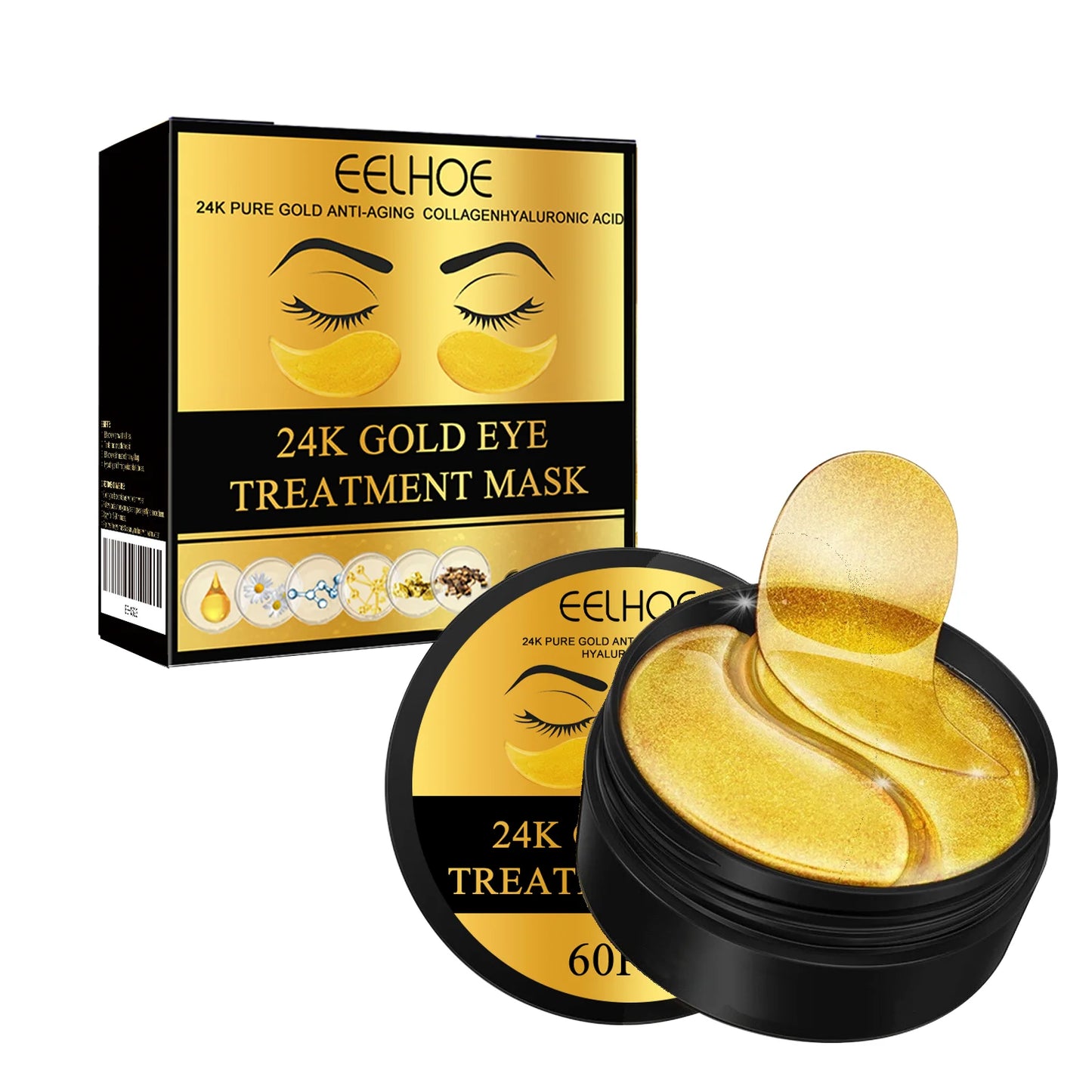 24k Gold Under Eye Patches | Anti-Aging Eye Mask for Dark Circles