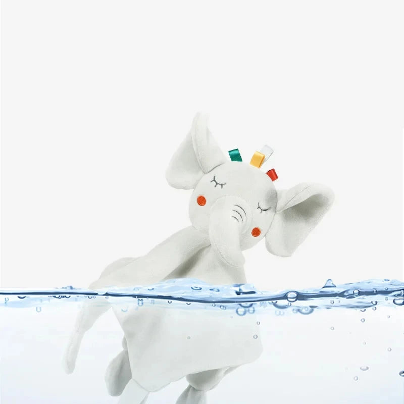 Cute Elephant Plush Teether Rattle for Newborns | Soft Blanket Toy