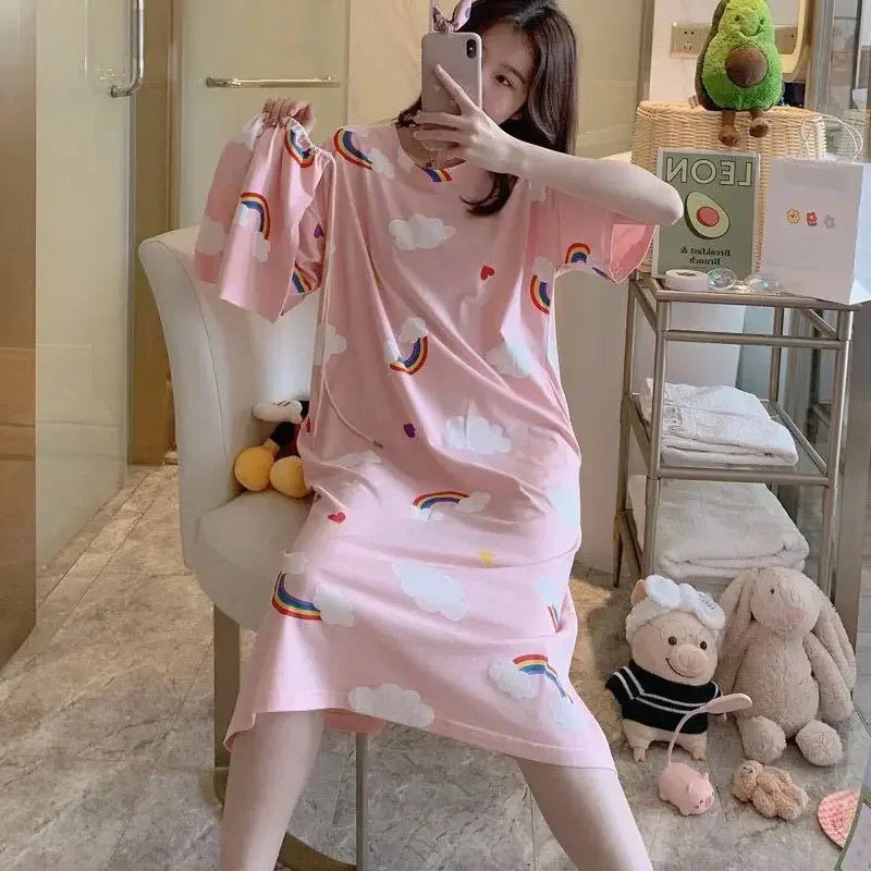Cute Women's Short Sleeve Nightgown | Plus Size Sleepwear