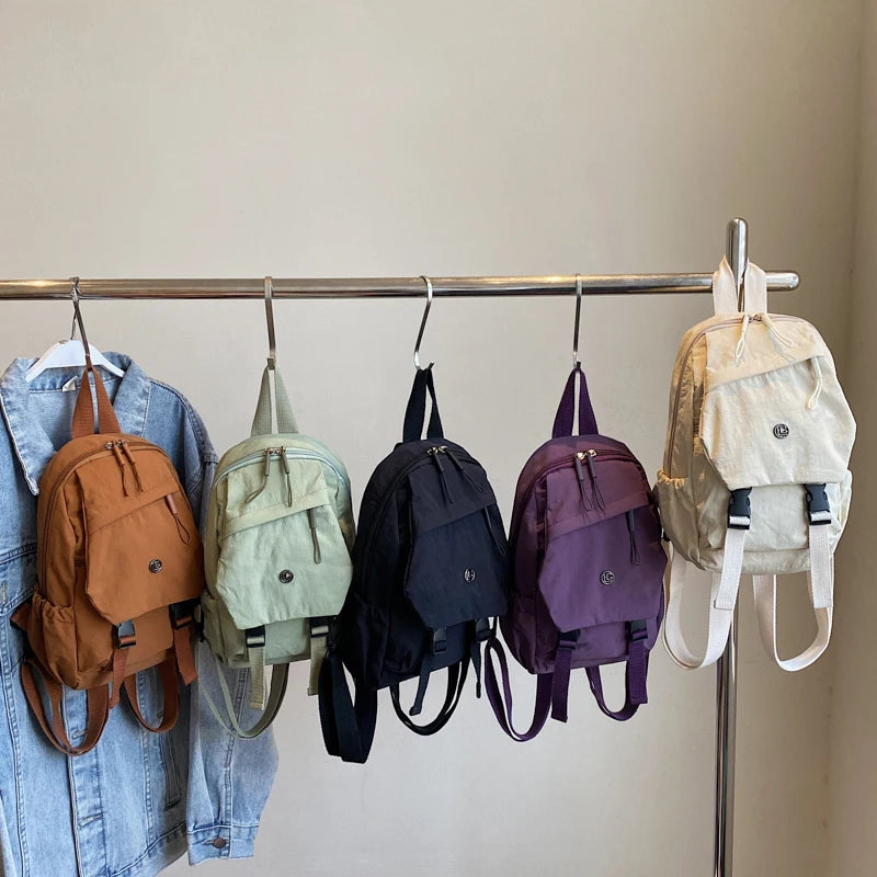 Versatile Solid Color Unisex Small Backpack | Large Capacity Design