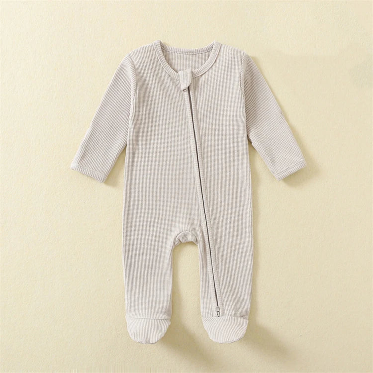 Organic Cotton Baby Rompers | Soft Zipper Footed Infant Pajamas