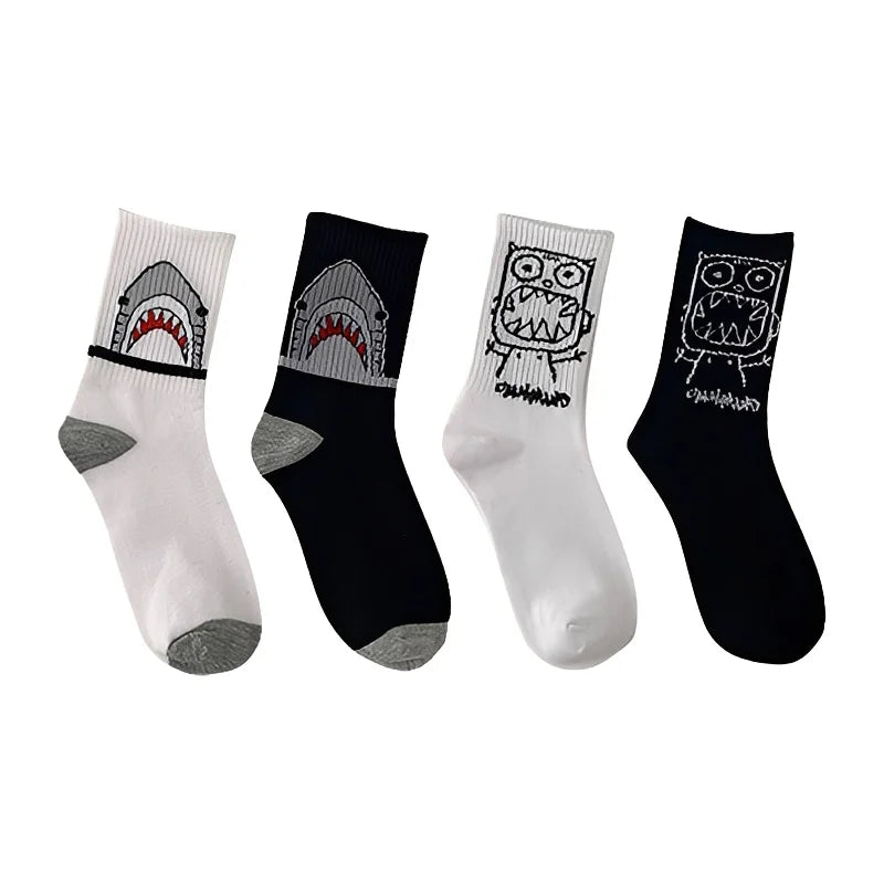 High-Quality Harajuku Shark Socks | Trendy Hip Hop Style