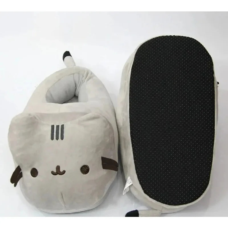 Cartoon Cat Plush Slippers | Cozy Anime Indoor Winter Shoes