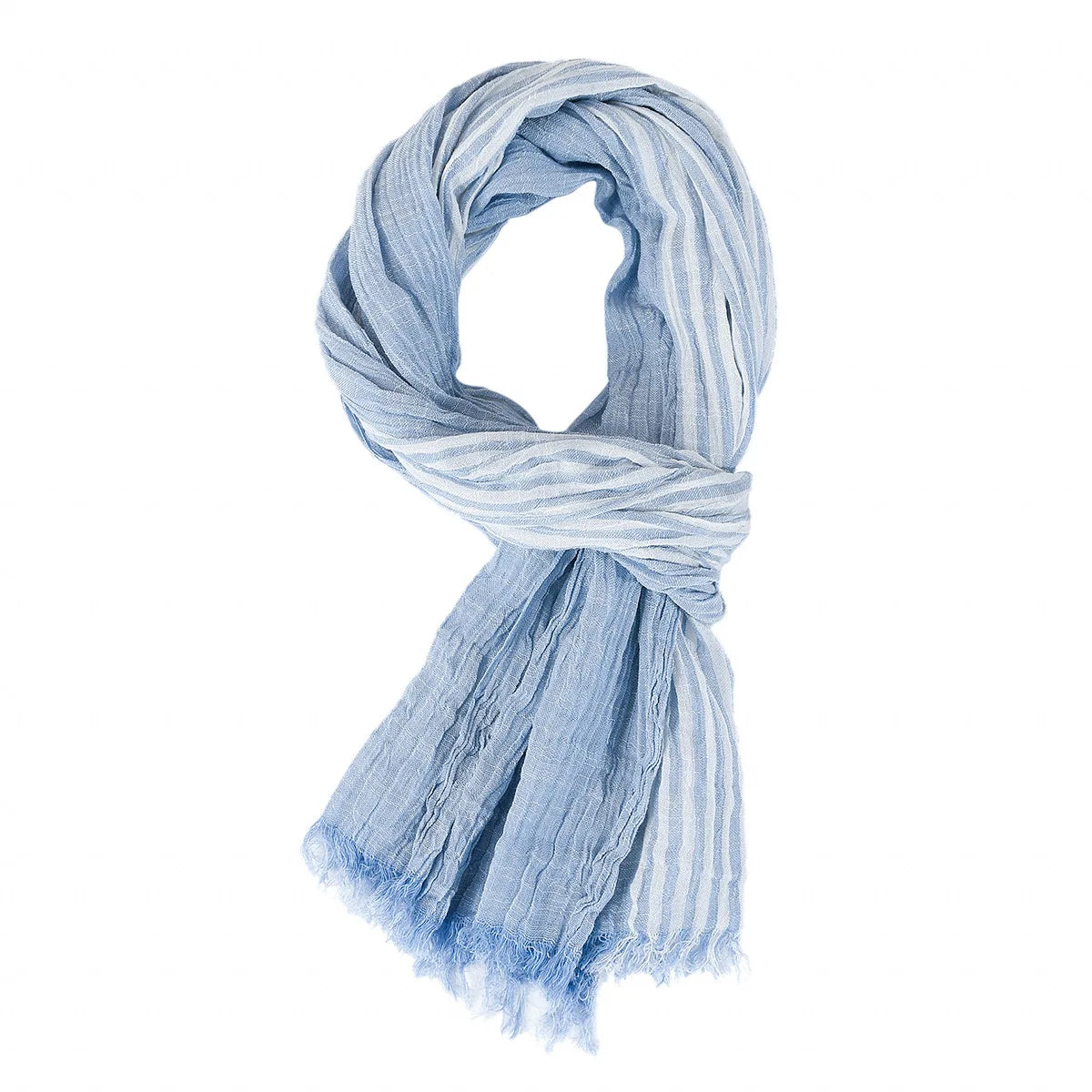 Fashionable Men's Cotton Linen Scarf | Warm Striped Neckerchief