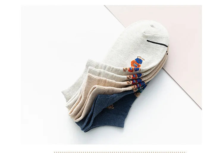 Men's Cartoon Bear Ankle Socks | Fun & Stylish Footwear