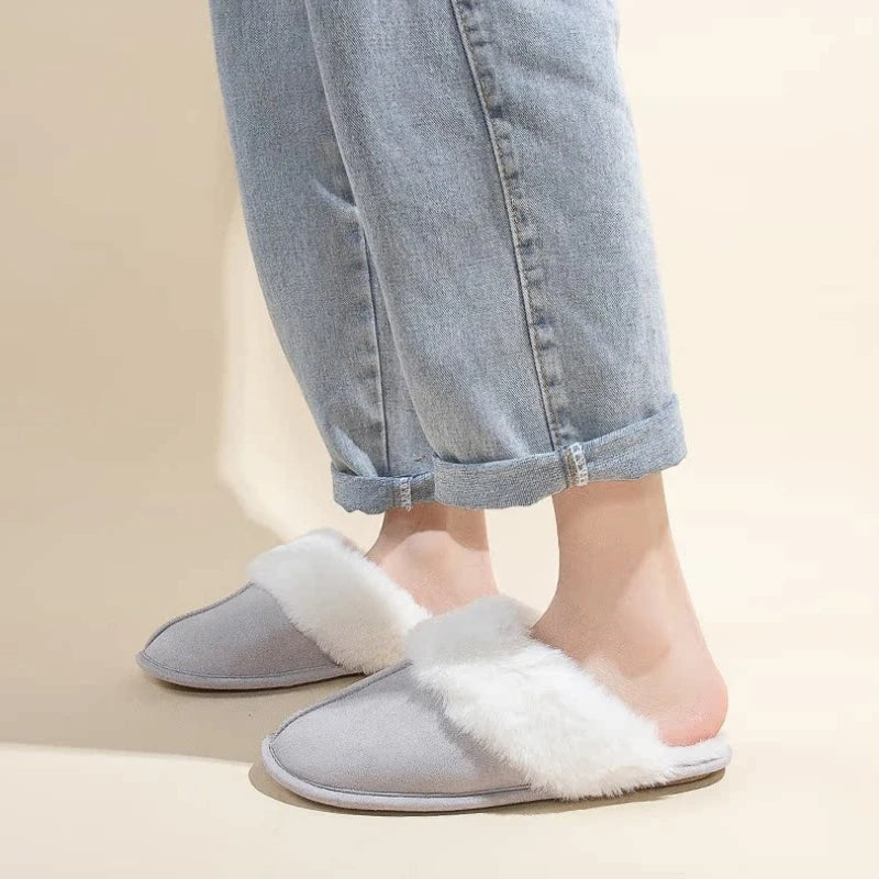 Cozy Women's Fuzzy Lined Indoor Slippers | Warm Anti-Slip Comfort