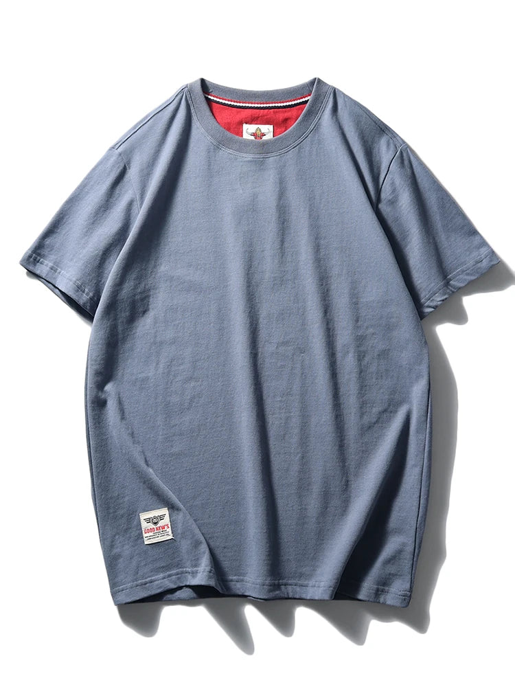 Men's Retro Solid Color Short Sleeve T-shirt | Summer Fashion Top
