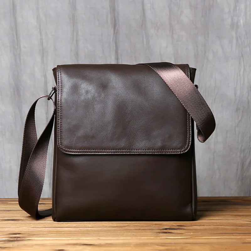 Bolso de hombro de cuero casual para hombre | Bolso elegante de gran capacidad