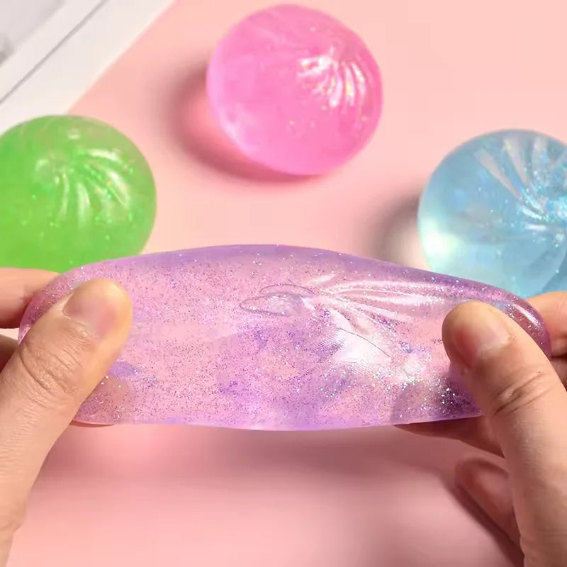 Mini Simulation Flash Dumpling Pressure Ball Slow Rebound Soft Pinch Decompression Office Home Decorat Children Adults Toy Gifts
