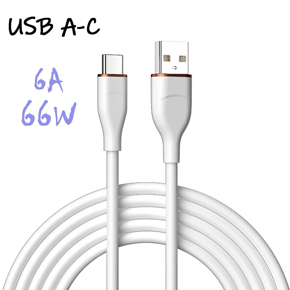Liquid Silicon USB-C Fast Charging Cable | 66W High-Speed Charger