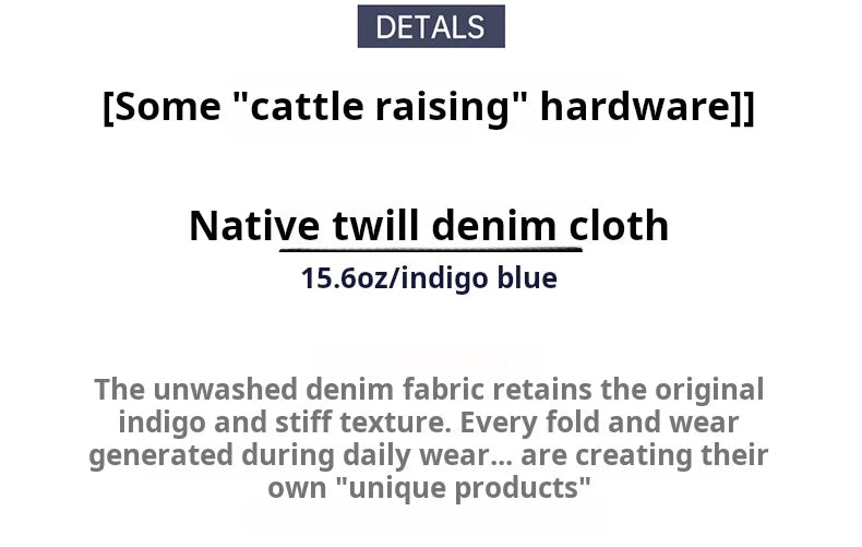 Vintage Loose Fit Raw Denim Wide-Leg Jeans for Men