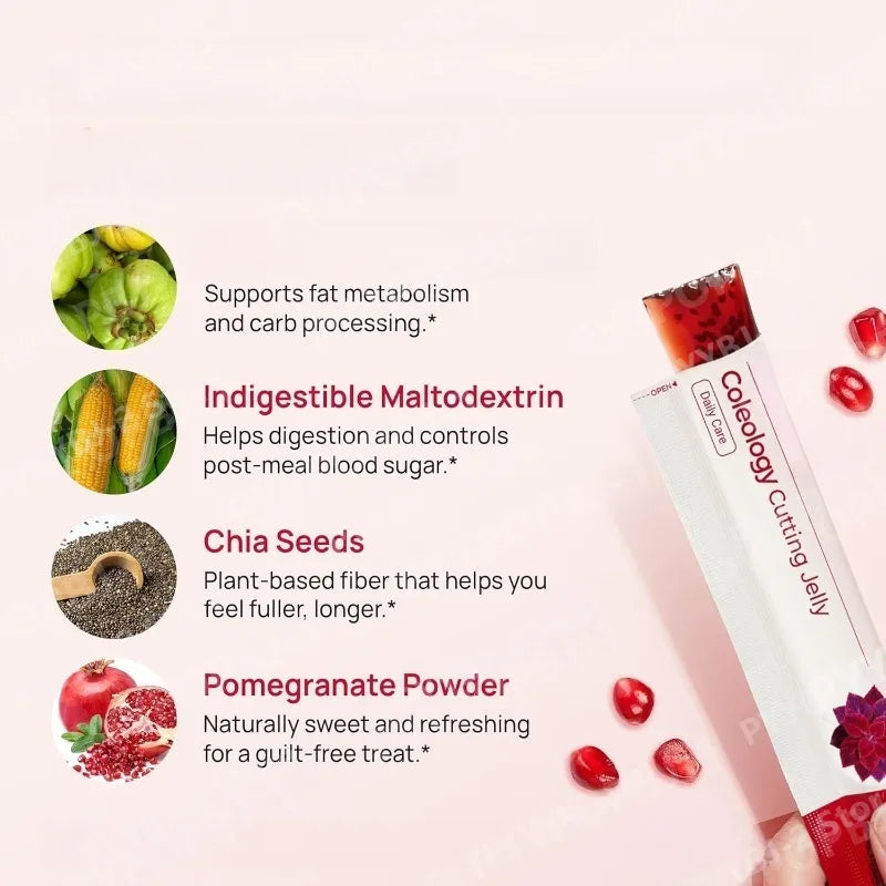Healthy Cutting Stick Jelly with Pomegranate & Chia Seeds