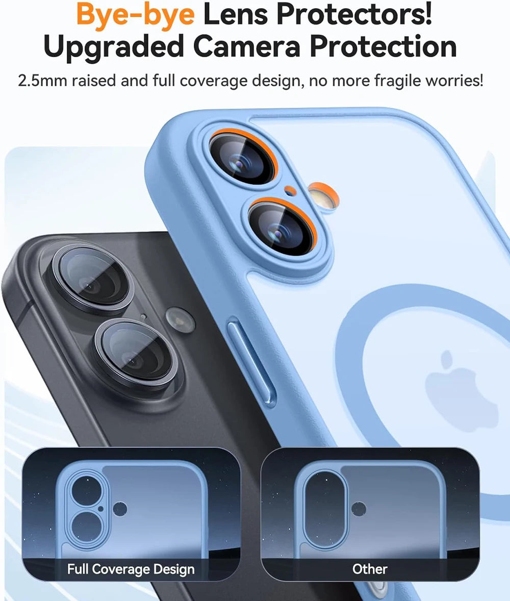 Magnetic Luxury Matte Translucent Shockproof Case for iPhone 16/15/14/13