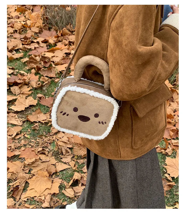 Plush Bear Commuter Bag | Cozy Lamb Fleece Shoulder Crossbody