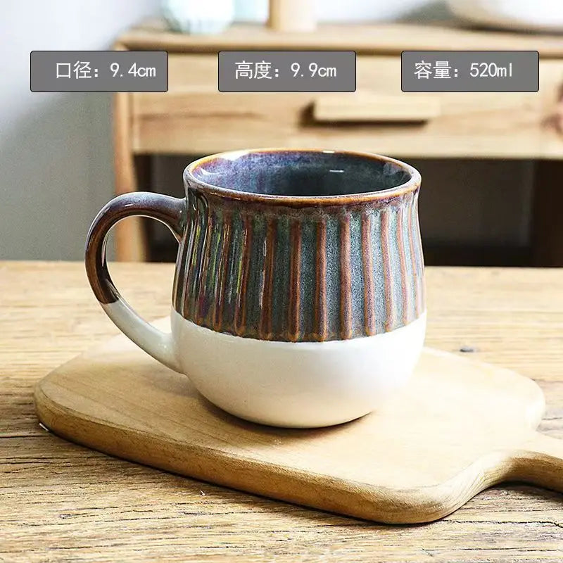 Large Capacity Retro Ceramic Mug | Hand Warmer Coffee Cup