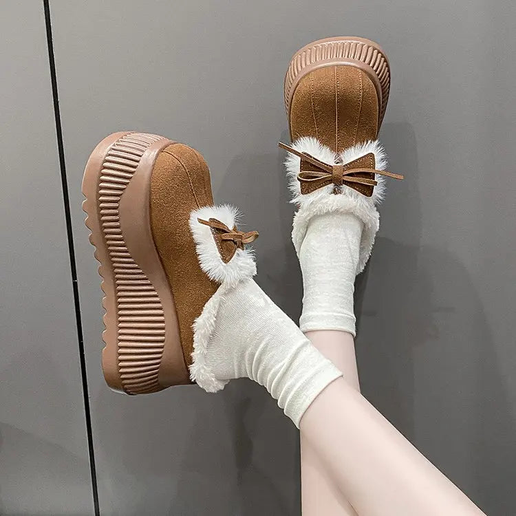 Women's Platform Fur Slippers | Cozy Stylish Winter Mules