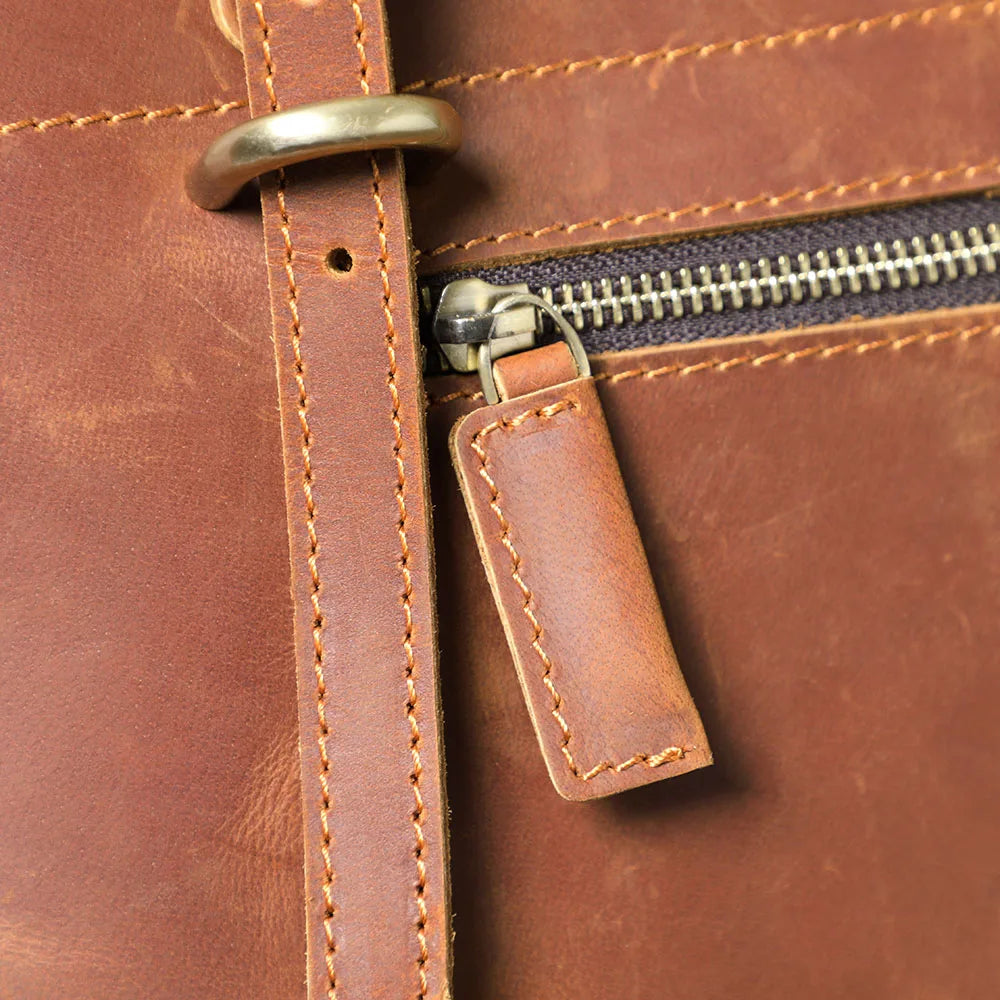Vintage Genuine Leather Men's Tote & Briefcase | Stylish & Versatile