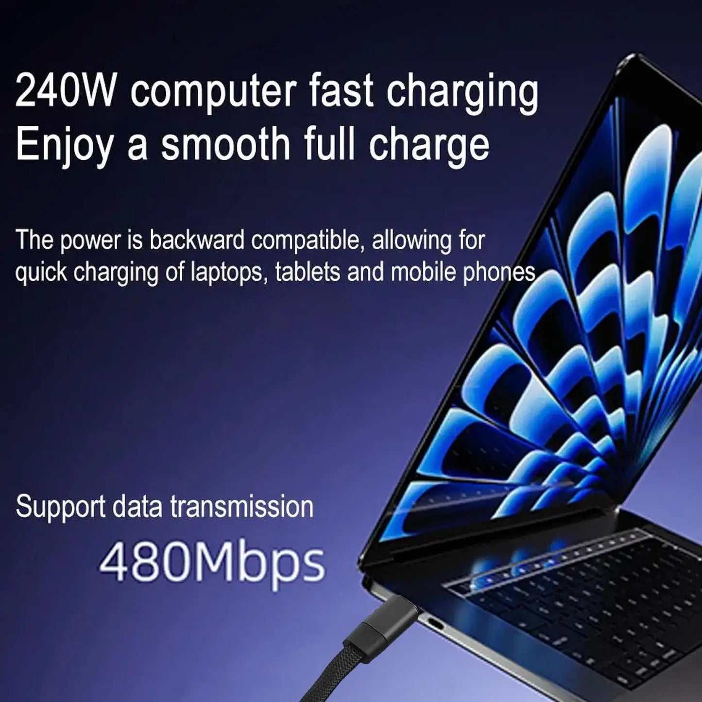240W Quick Charge Foldable Phone Charger with Stand Holder