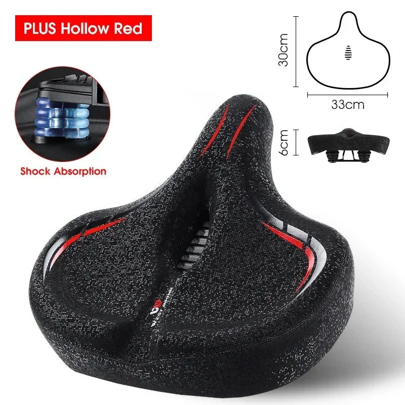 Ultra Wide Ergonomic MTB Saddle | Comfortable Shock-Absorbing Seat