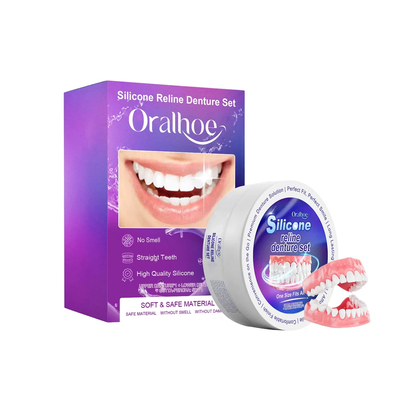 Silicone Denture Set for Temporary Orthodontic Care | Comfort & Hygiene
