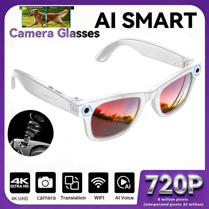 Smart Glasses with AI Camera, Bluetooth & Voice Translation