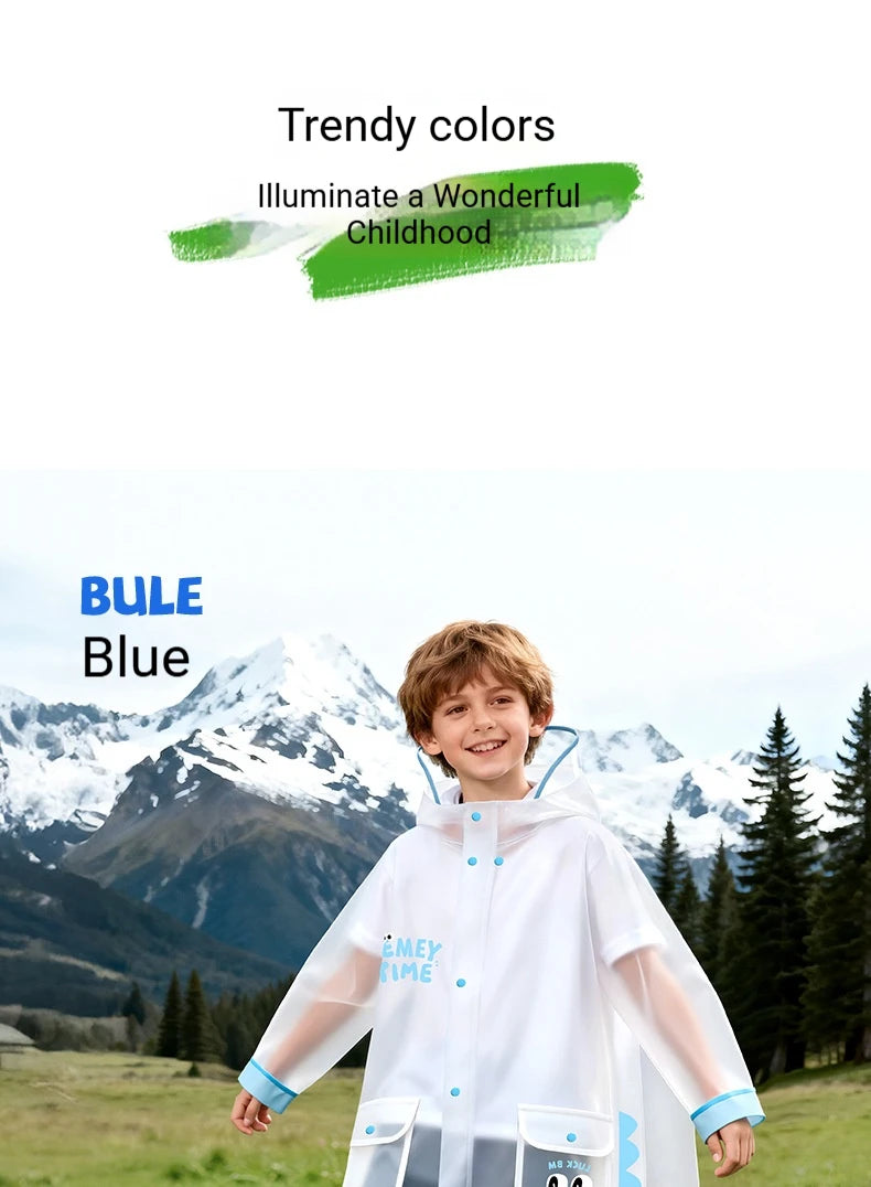 Boys, girls, primary school students special waterproof rainstorm proof 2026 new raincoat with school bag