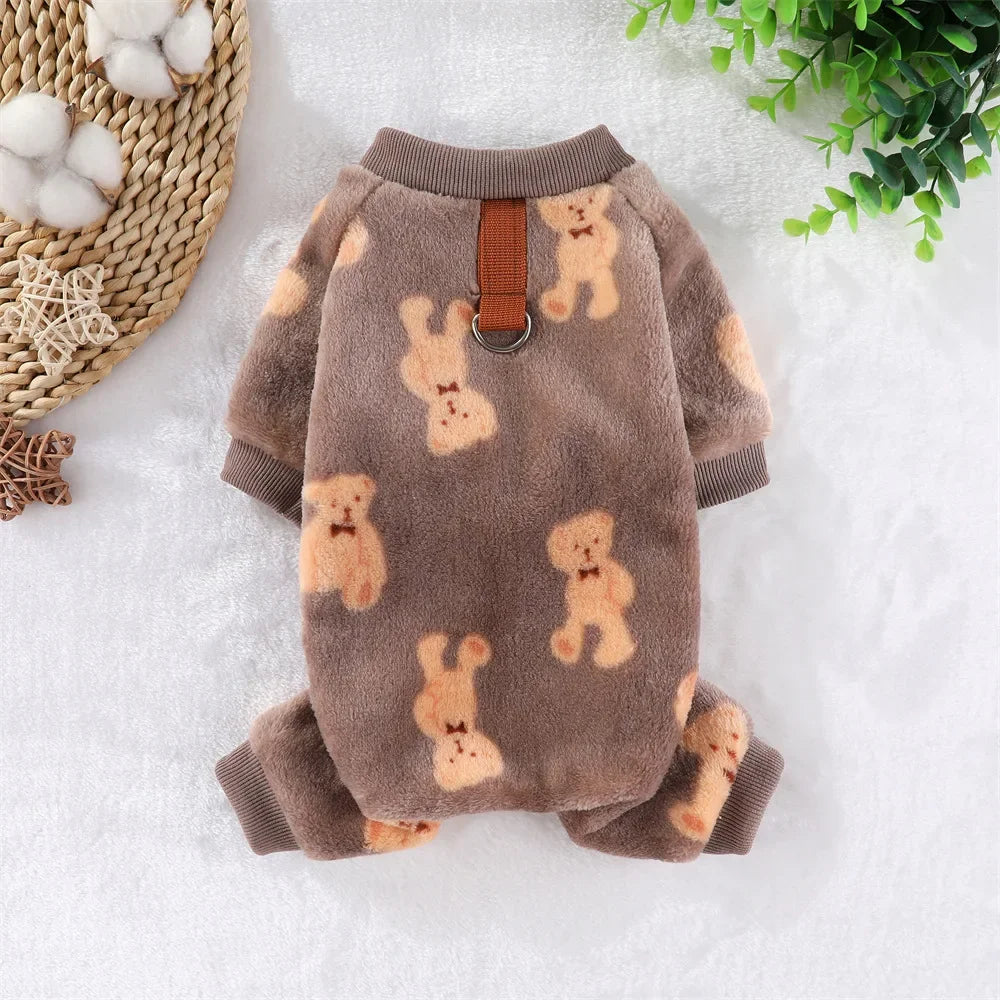 Soft Flannel Dog Pajamas | Cute Cartoon Animal PJs for Dogs