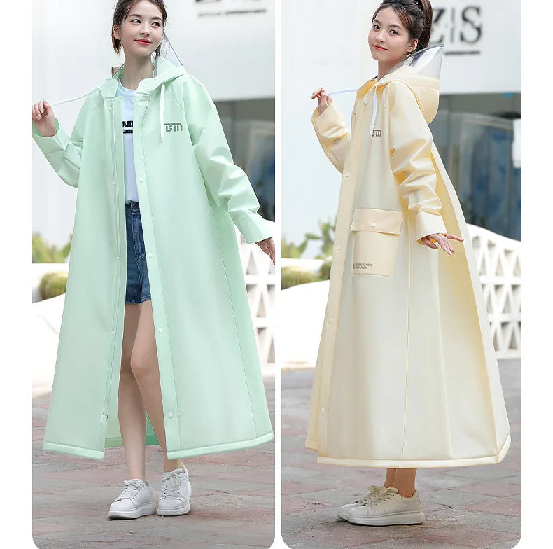 Long Full-Length Anti-Rainstorm Raincoat Poncho for Adults