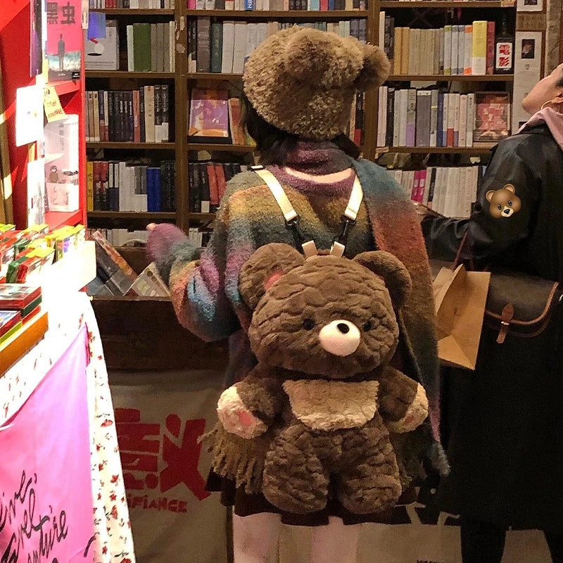 Adorable Bear Shaped Plush Backpack for Women | Cute & Functional