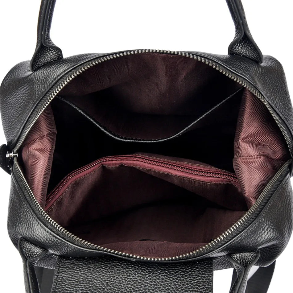 Genuine Cowhide Leather Women's Backpack | Stylish Large Capacity Bag