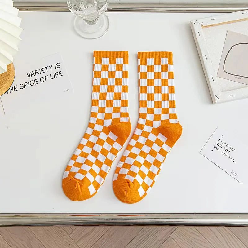 Unisex Checkboard Fashion Socks | Trendy Streetwear Essentials