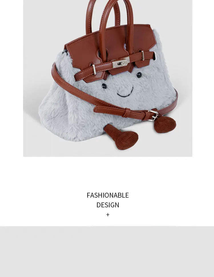 Cute Plush Messenger Bag | Cartoon Fashion Handbag for All