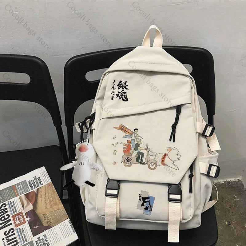 Anime-Inspired Large Capacity Print Backpack for Students