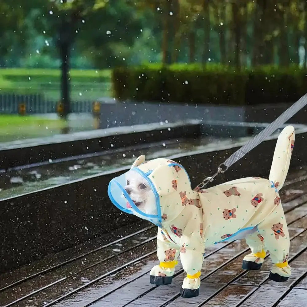 Adjustable Waterproof Dog Raincoat | Windproof Pet Cape Costume