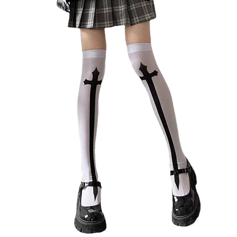 Gothic Long Sexy Stockings | Dark Harajuku Thigh High Hosiery