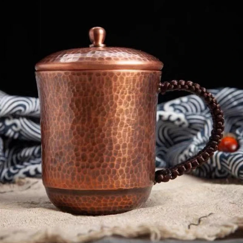 Vintage Pure Copper Coffee Cup with Lid | Moscow Mule Tumbler